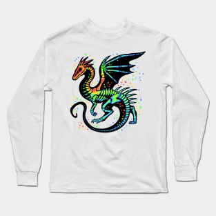 Rainbow Skeleton Dragon Long Sleeve T-Shirt